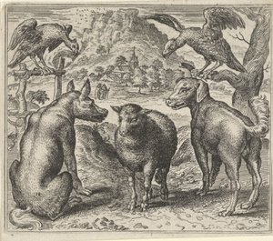 Kurt Masalı ve Koyunlara Karşı Yargılanması by Egidius  Sadeler (II)