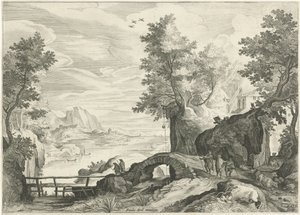 nehir manzarası by Egidius  Sadeler (II)