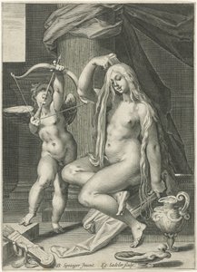 Venüs saçını tarar by Egidius  Sadeler (II)