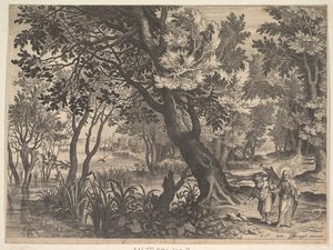 Şeytan Tarafından Baştan Çıkarılan İsa ile Manzara.n.d. by Aegidius Sadeler II