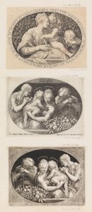 Aziz John ile Madonna ve Çocuk. by Aegidius Sadeler II
