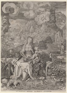 Bir Manzarada Bakire ve Çocuk by Aegidius Sadeler II after Albrecht Dürer