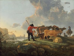 Sığırlarını Otlatan Çobanlar by Aelbert Cuyp