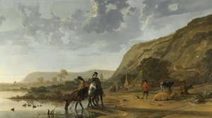 Binicilerle Nehir Manzarası, 1653-7