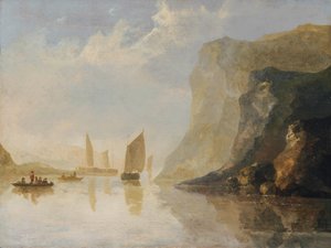 Teknelerle nehir manzarası by Aelbert Cuyp