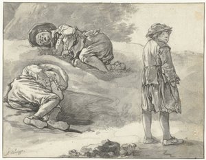Küçük Bir Çobanın Üç Çalışması by Aelbert Cuyp