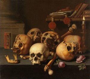 Vanitas natürmort by Aelbert Jansz. van der Schoor