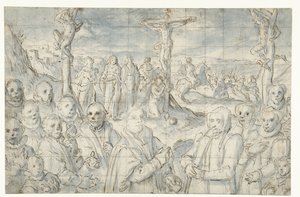 Bir kurucu ve ailesi ile çarmıha germe by Aert Pietersz.