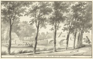 Lahey ve Delft arasındaki Hoornbrug by Aert Schouman