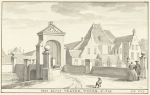 1729'da Zwolle yakınlarındaki Vechterweerd Het HUYS VEGTER-WEERD Ao 1729 (nesne üzerindeki başlık)