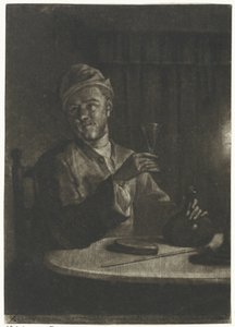 Yükseltilmiş cam olan adam by Aert Schouman