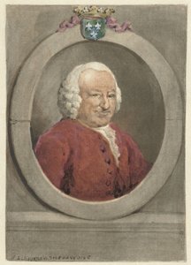 Johan Hudde Dedel'in oval portresi, sağda by Aert Schouman
