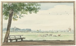 Meerdervoort yakınlarındaki Zwijndrechtse Waard'daki Hamlet, De Lindt by Aert Schouman