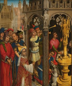 Augustine, Maniheistlerin Bir İdolüne Kurban Vermek (?) by Aert van den Bossche (attributed to)