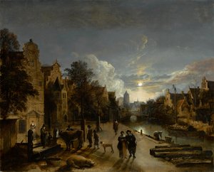 Ay Işığında Kanal Sahnesi, yaklaşık 1660
