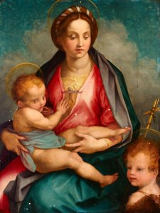 Aziz John ile Madonna ve Çocuk by Andrea del (after) Sarto