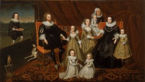 Sir Thomas Lucy ve Ailesinin Portresi by After Cornelius Johnson