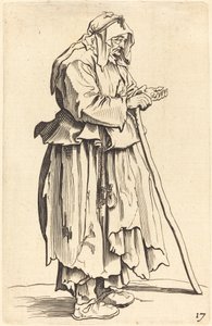 sadaka alan dilenci kadın by After Jacques Callot