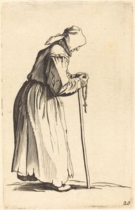 tespih ile dilenci kadın by After Jacques Callot
