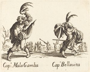 Kaptan Mala Gamba ve Kaptan Bellavita by After Jacques Callot