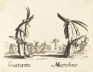 Guatsetto ve Mestolino by After Jacques Callot