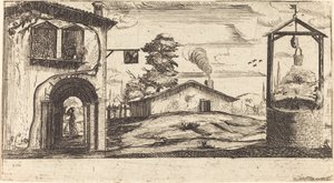 Bir Kuyu ile Peyzaj by After Jacques Callot