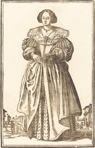 Fanlı Asil Kadın by After Jacques Callot