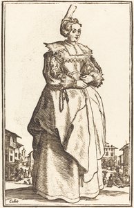 Küçük Şapkalı Asil Kadın by After Jacques Callot