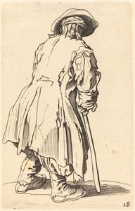 Tek Koltuk Değneği ile Yaşlı Dilenci by After Jacques Callot