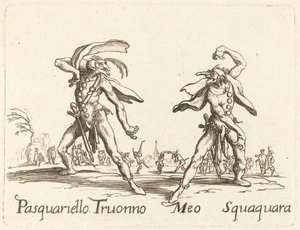 Pasquariello Truonno ve Meo Squaquara by After Jacques Callot