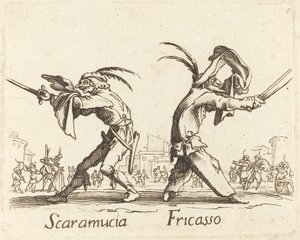 Scaramucia ve Fricasso by After Jacques Callot