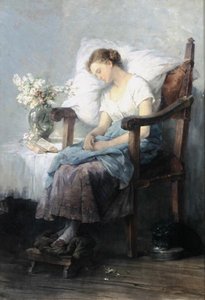 Uykuda (tuval üzerine yağlı boya) by Agnes Grunenwald
