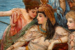 Antonius ve Kleopatra'nın Actium Savaşı'ndan Kaçışı, 1897 dolayları (tuval üzerine yağlı boya) by Agnes Pringle