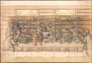 Valdemar Sejr için erken taslak ve Lyø ziyafeti by Agnes Slott Møller