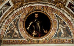 Cosimo I di Medici'nin Portresi, Toskana Büyük Dükü ve I. Francesco'nun Babası (Arduvaz üzerine resim by Agnolo (after) Bronzino
