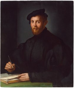 Elinde kitap olan genç bir adamın portresi by Agnolo Bronzino