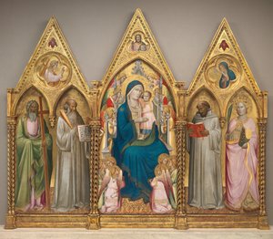 Aziz Andrew, Benedict, Bernard ve İskenderiyeli Catherine ile Melekler ile Madonna ve Çocuk [tüm üçlü]
