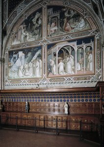 Agnolo Gaddi (1350-1396) tarafından fresklerle süslenmiş Şapel Castellani (veya Sacrament) görünümü, Büyük Aziz Anthony