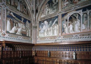 Agnolo Gaddi (1350-1396) tarafından fresklerle süslenmiş Şapel Castellani (veya Sacrament) görünümü, Büyük Aziz Anthony