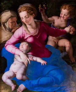 Madonna ve uyuyan çocuk, Aziz Elizabeth ve Aziz Giovannino by Agnolo Bronzino