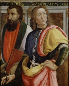 Sts Bartholomew ve Julian the Hospitaler (panelde tempera, yağ ve altın) by Agnolo di Domenico