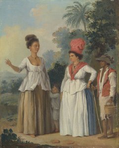 Bir Çocuk ve Siyah Hizmetkar ile Batı Hint Renkli Kadınlar by Agostino Brunias