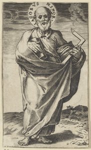 Kitap ve kare ile Havari James Az İsa, Meryem, Vaftizci Yahya ve Havariler (dizi başlığı) by Agostino Carracci