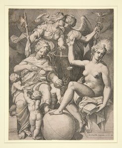 Hayırseverlik, Adalet, Hakikat ve Barış by Agostino Carracci