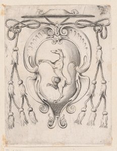 Sampieri Ailesinden Bir Kardinalin Arması, 1590-95. by Agostino Carracci