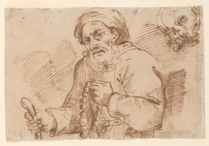 Yaşlı Bir Hacının Yarım Boy Kroki by Agostino Carracci
