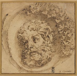 İçbükey Yuvarlak Bir Faun Başkanı by Agostino Carracci