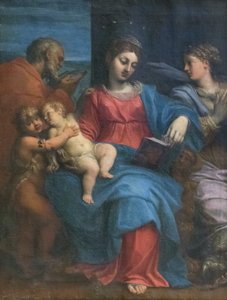 Aziz Margaret ile kutsal aile by Agostino Carracci