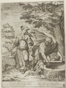 Yakup ve Rachel by Agostino Carracci