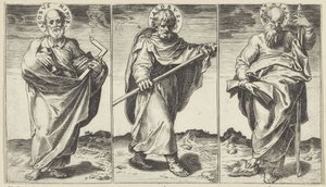 Az Yakup, Büyük Yakup ve Matthias İsa, Meryem, Vaftizci Yahya ve Havariler (dizi başlığı) by Agostino Carracci